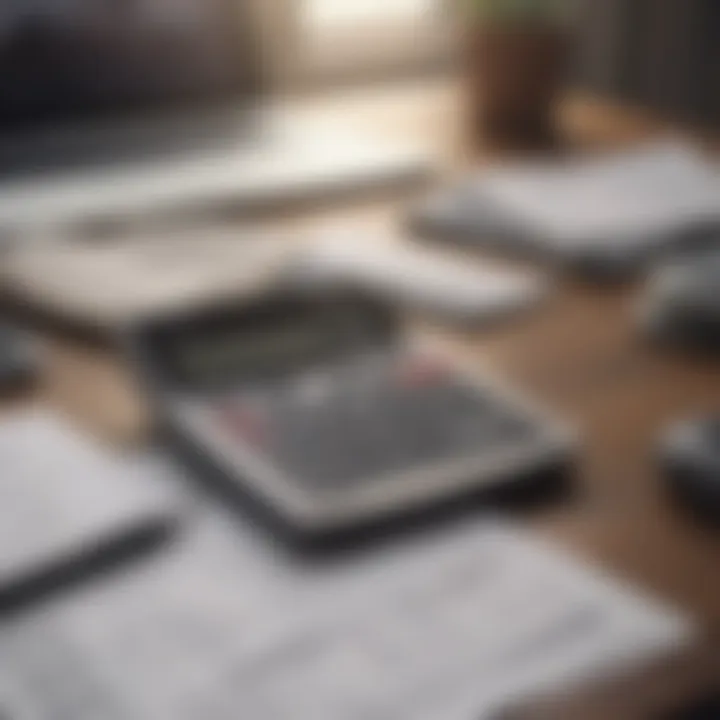 Calculator and financial documents on a desk