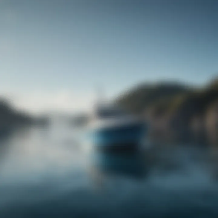 A serene view of a boat anchored in clear blue waters