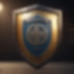 Symbolic shield representing protection of trademarked business name