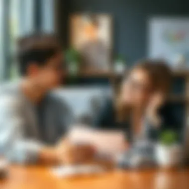 A financial advisor explaining credit card responsibilities to a young adult