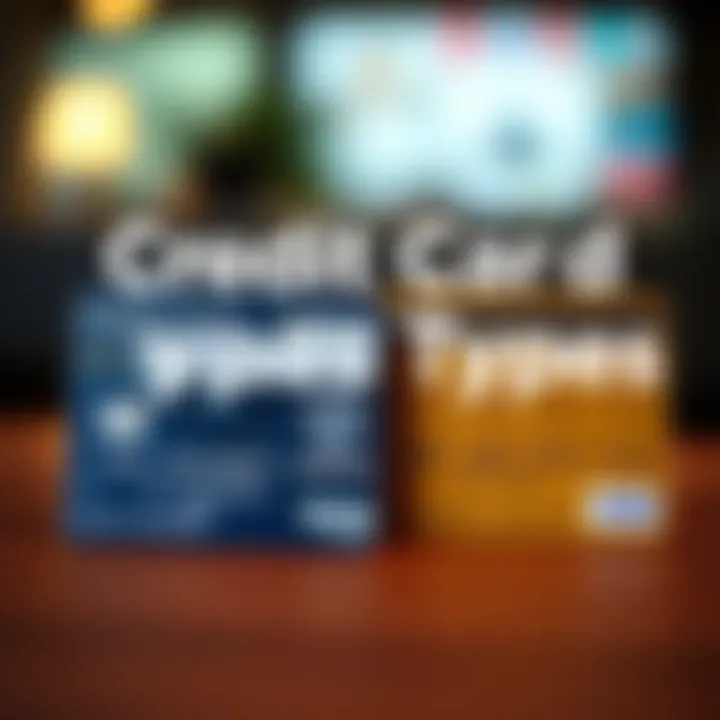 A visual comparison of various credit card types