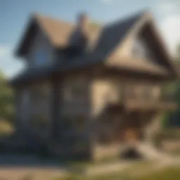 Detailed view of house structure highlighting key components