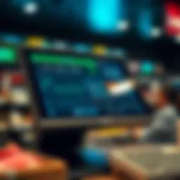 An advanced point of sale computer system displaying financial data