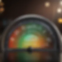 Illustration of a credit score gauge