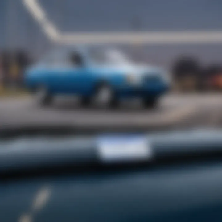 A close-up of a used car with a price tag indicating blue book value