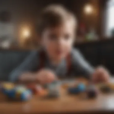 Child playing with educational toys