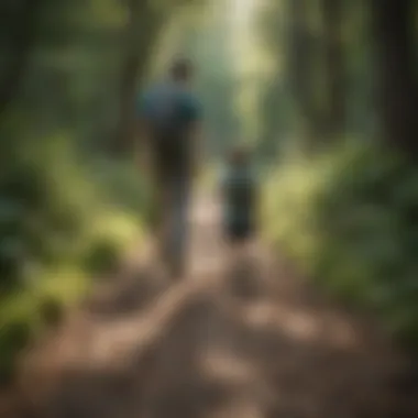 Parent and child enjoying nature walk