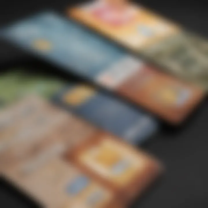 Illustration of various prepaid cards